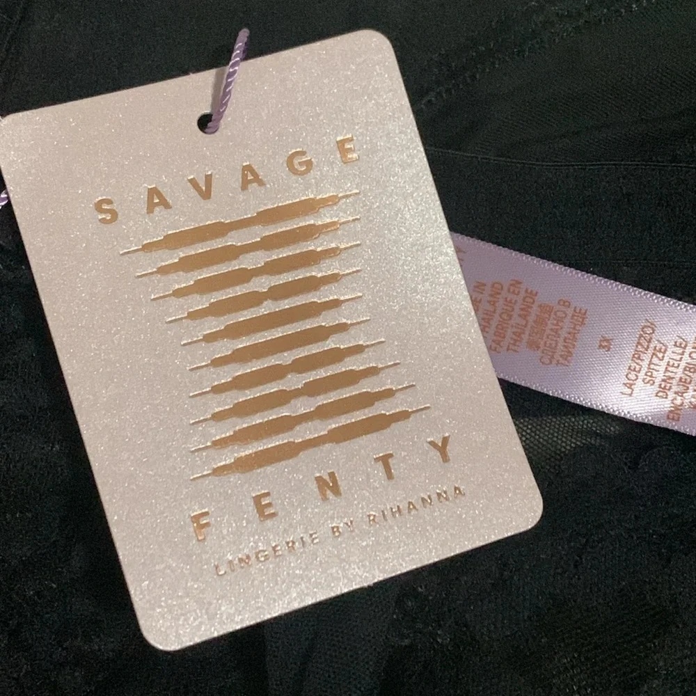 NWT Savage X Fenty Black Lace Mesh Sexy Bralette 3X